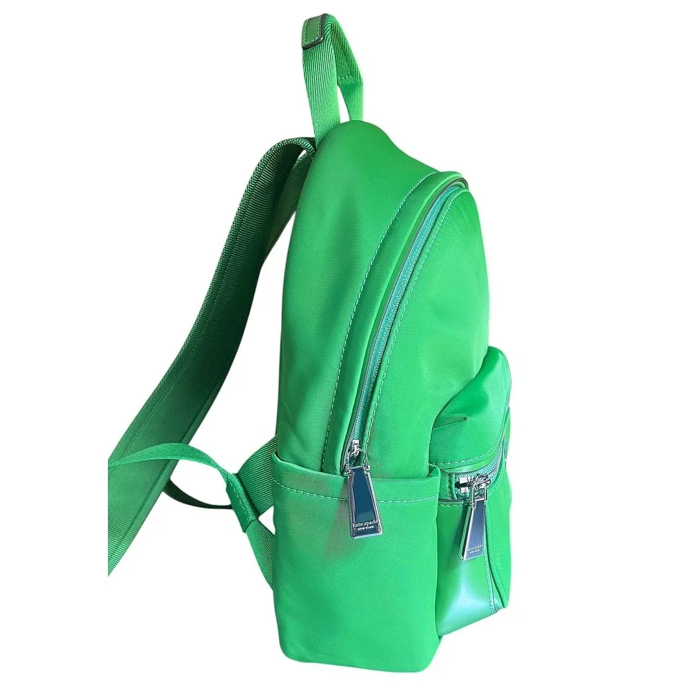 Kate Spade New York Green Nylon‎ Mini Backpack Silver Hardware K4650